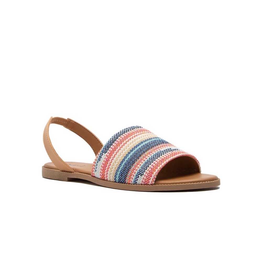 Qupid Desmond Slingback Sandal Blue Pink Size 6, 6.5, 7, 7.5, 8, 8.5, 9